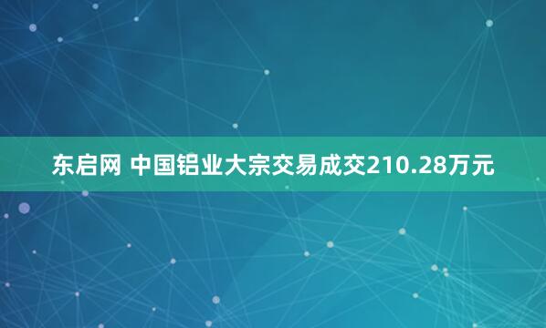 东启网 中国铝业大宗交易成交210.28万元
