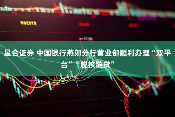 星合证券 中国银行燕郊分行营业部顺利办理“双平台”“脱核链贷”